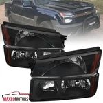Black Fits 2002-2006 Chevy Avalanche 1500 2500 Headlights+bumper Assembly Lamps. Fixed Price $79.49.