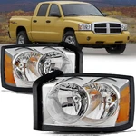 For 05-07 Dodge Dakota Oe Style Chrome Housing Amber Corner Headlight Head Lamps. Fixed Price $194.06.