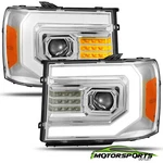 Fit 07-13 Gmc Sierra 1500/07-14 2500/3500hd Chrome Headlights W/led Drl+signal. Fixed Price $266.98.