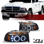 For 1997-2004 Dakota/durango Blk Led Halo Projector Headlights Lamp Signal Amber. Fixed Price $161.00.
