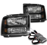 05 06 07 Ford F250 F350 F450 F550 Super Duty Headlights Lamp Black W/50w 6k Hid. Fixed Price $121.95.