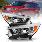 Pair For 2017-2019 Ford Escape Chrome Halogen W/o Drl Headlights Headlamps Lh+rh. Fixed Price $155.99.