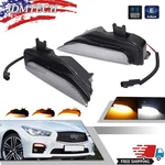 Clear Lenses Led Sequential Signal Fog Lamps For 2014-20 Infiniti Q50 Q50s Sport. Fixed Price $29.99.