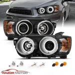 Fit 2012-2016 Chevy Sonic Led Halos Black Bezel Replacement Projector Headlight. Fixed Price $249.99.