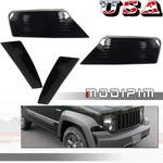 For 2008-12 Jeep Liberty Smoke Bumper Signal + Front Side Marker Lights Housings. Fixed Price $59.99.