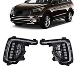 Front Led Fog Lights With Bezels Covers For 2017-2019 Hyundai Santa Fe 7 Seats. Fixed Price $285.00.