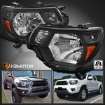 Black Fits 2012-2015 Toyota Tacoma Pickup Headlights Lamp Replacement Left+right. Fixed Price $79.38.
