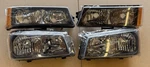 Chevy Silverado 4pc Headlight Parking Light Assembly Kit 2003-2004 Clear Corner. Fixed Price $84.00.