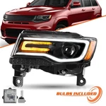 For 2014-2021 Jeep Grand Cherokee W/bulbs&ballast Hid Black Headlight Lh. Fixed Price $199.99.