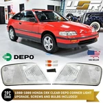 Depo Chrome Housing Clear Lens Corner Lights + Bulbs For Us Spec 88-89 Honda Crx. Fixed Price $44.95.
