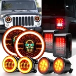 2007-2018 For Jeep Wrangler Jk Jku Combo Led Rgb Headlight Tail Fog Turn Lights. Fixed Price $155.99.