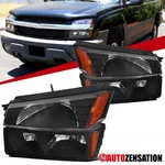Fit 2002-2006 Chevy Avalanche 1500 Body Cladding Black Headlights+bumper Lamps. Fixed Price $79.99.