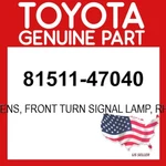 Toyota Genuine 81511-47040 Lens Front Turn Signal Lamp Rh 8151147040 Oem. Fixed Price $44.20.