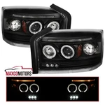 Black Projector Headlights Fits 2005-2007 Dodge Dakota Led Dual Halo Left+right. Fixed Price $175.49.