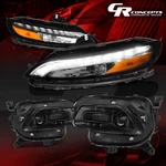 Black Amber Projector Headlights+led Drl Signal Light For 2014-2018 Cherokee. Fixed Price $371.95.