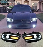 Vland 2* Headlight For 2011-2014 Dodge Charger Dual Led W/ Strip Projector Lamp. Fixed Price $314.99.