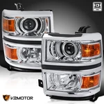 Fits 2014-2015 Chevy Silverado 1500 Projector Headlights Head Lamps Chrome Trim. Fixed Price $178.38.