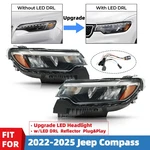 For 2022-2025 Jeep Compass Upgrade Led Headlight With Drl Reflector Pair. Fixed Price $294.99.
