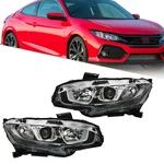 Left+right Side For Honda Civic 2016-2019 2020 Halogen W/drl Headlights Headlamp. Fixed Price $85.37.