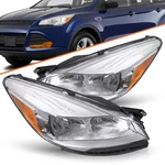 Pair For 2013 2014 2015 2016 Ford Escape Suv Chrome Halogen Headlights Assembly. Fixed Price $144.88.