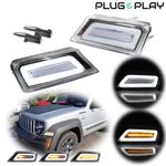 For 08-12 Jeep Liberty Clear Lens Front Corner Dynamic Amber Led Signal Drl Lamp. Fixed Price $99.99.