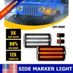 For 1997-2006 Jeep Wrangler Tj Smoke Led Bumper Signal Front Side Marker Lights. Fixed Price $34.19.