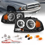 1998-03/04 Black Led Halo Headlights + Corner Parking For Dodge Durango/dakota. Fixed Price $156.92.