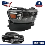 For Dodge Ram 1500 2019-2024 Passenger Right Black W/ Bulbs Halogen Headlight. Fixed Price $104.99.