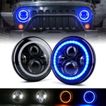 Xprite 7" Inch 90w Led Headlight Kit Blue Halo Ring For Jeep Wrangler Jk Lj Tj. Fixed Price $95.99.