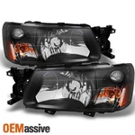 Fit 2003-2004 Subaru Forester Sg Black Bezel Headlights Headlamps Replacement. Fixed Price $134.99.