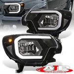 Black Oe Style Led Drl Headlight Lamps Assembly Pair For 2012-2015 Toyota Tacoma. Fixed Price $184.00.