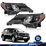 For 2013 2014 2015 Toyota Rav4 Rav-4 Halogen Black Headlights Assembly Lamps Set. Fixed Price $110.88.