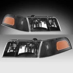 For 1998-2011 Ford Crown Victoria Black Headlights+corner Signal Lamp Set Lh+rh. Fixed Price $61.99.