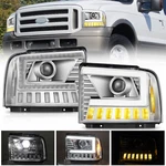 Led Drl Sequential Headlights For 2005-07 Ford F250 F350 F450 F550 Superduty L+r. Fixed Price $239.99.