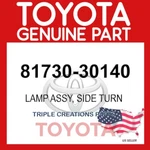 81730-30140 Genuine Toyota Lamp Assy Side Turn 8173030140 Oem. Fixed Price $55.61.
