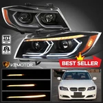 Fits 2006-2011 Bmw E90 E91 3-series Sedan Black Projector Headlights Led Tube. Fixed Price $384.38.
