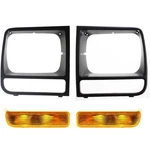 For 1997-2001 Jeep Cherokee Xj Headlight Lamp Bezel Black Parking Marker Light. Fixed Price $75.20.