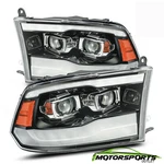 Fit 2009-2018 Dodge Ram1500/2500/3500 Polished Black Projector Headlights. Fixed Price $273.98.