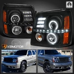 Black Fits 2002-2006 Cadillac Escalade Led Halo Projector Headlights Lamps Drl. Fixed Price $214.38.