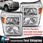 For 2011-2016 Ford F250 F350 Super Duty Chrome Amber Projector Headlight Lh & Rh. Fixed Price $98.99.