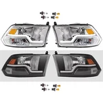 For Dodge Ram 1500 2500 3500 2009-18 Headlights Headlamps W/led Drl Black Chrome. Fixed Price $152.50.