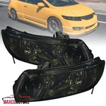 Smoke Headlights Fits 2006-2011 Honda Civic Coupe 2dr Headlamps Left+right Pair. Fixed Price $102.49.