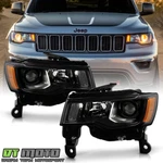 2017-2021 Jeep Grand Cherokee Halogen Black Trim Projector Headlights Headlamps. Fixed Price $169.99.