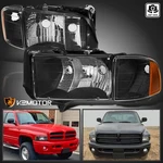 Black Fits 1999-2001 Dodge Ram 1500 2500 Sport Headlights Corner Lamps 99-02. Fixed Price $92.38.