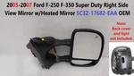 2005-2007 Ford F250 F350 Super Duty Right Side View Mirror 5c3z-17682-eaa Oem. Fixed Price $100.00.