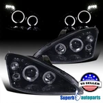 Fits 2000-2004 Ford Focus Halo Angeleyes Projector Headlights Glossy Black Smoke. Fixed Price $154.83.