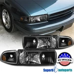Fits 1994-1996 Chevy 94-96 Impala Black Headlights Head Lamp W/ Corner Lights. Fixed Price $138.98.
