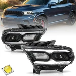 Pair For Dodge Durango 2021-2024 Black Led Drl Headlight W/ Halogen Turn Signal. Fixed Price $279.50.