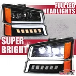 Jet Black Led Headlights Drl+bumper Lamp Fit 2003-2006 Chevy Silverado Avalanche. Fixed Price $279.49.