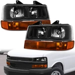 4pcs Black Housing Headlight+bumper Lamps For 2003-2024 Chevy Gmc Express/savana. Fixed Price $89.59.